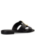 Envie Shoes Φλατ Σανδάλια με Άνοιγμα στο Πάνω Μέρος και Χρυσή Λεπτομέρεια Μαύρο