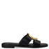 Envie Shoes Φλατ Σανδάλια με Άνοιγμα στο Πάνω Μέρος και Χρυσή Λεπτομέρεια Μαύρο