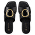 Envie Shoes Φλατ Σανδάλια με Άνοιγμα στο Πάνω Μέρος και Χρυσή Λεπτομέρεια Μαύρο