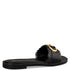 Envie Shoes Φλατ Σανδάλια με Χρυσή Διακοσμητική Αγκράφα Μαύρο