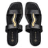 Envie Shoes Φλατ Σανδάλια με Χρυσό Διακοσμητικό Μαύρο