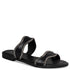 Envie Shoes Flat Σανδάλια με Δυο Φάσες Διακοσμημένες με Στρας Μαύρο