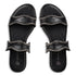 Envie Shoes Flat Σανδάλια με Δυο Φάσες Διακοσμημένες με Στρας Μαύρο