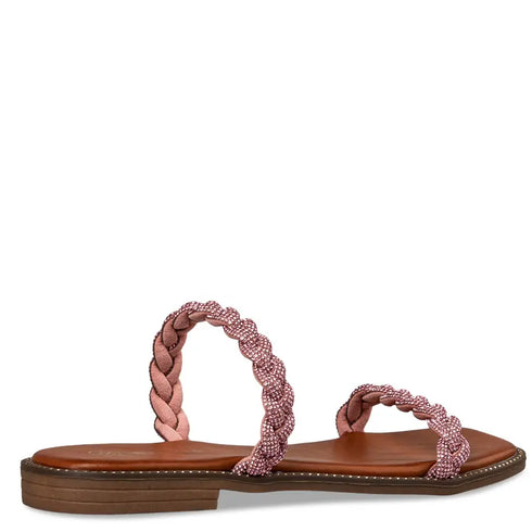 Envie Shoes Σανδάλια με Διακοσμητικό Πλέξιμο στην Φάσα και Στρας Λιλά