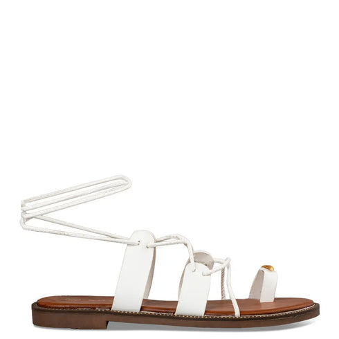 Envie Shoes Σανδάλια με Ρυθμιζόμενα Λουράκια και Δέσιμο στον Αστράγαλο Λευκό