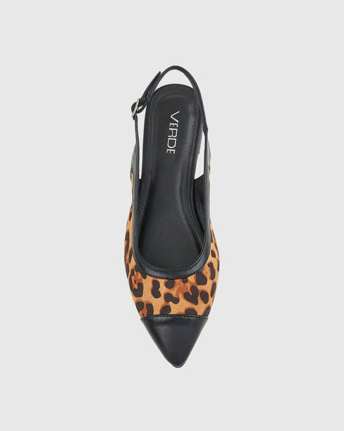 Verde Γυναικείες Slingback Μπαλαρίνες 28-4041 Λεοπάρ