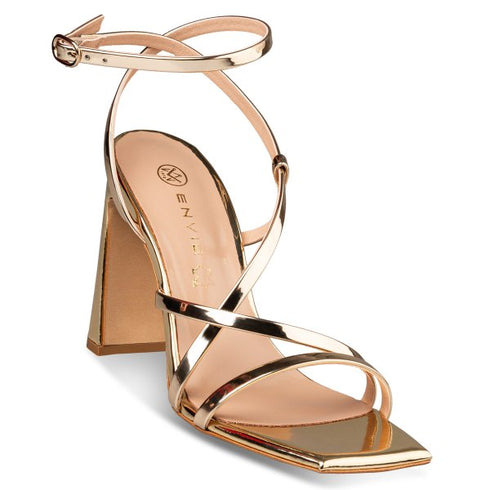 Envie Shoes SLIM BLOCK HEEL SANDALS ΧΡΥΣΟ