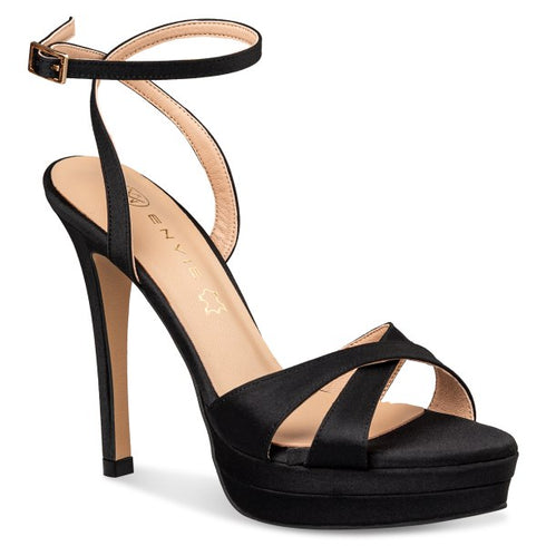 Envie Shoes PLATFORM HEEL SANDALS ΜΑΥΡΟ