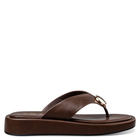 Envie Shoes FLATFORM THONG SANDALS ΚΑΦΕ
