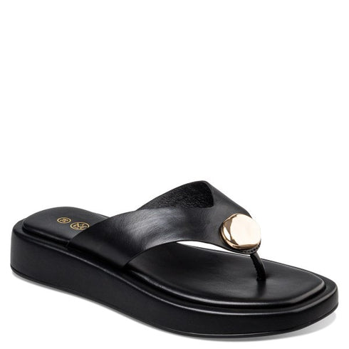 Envie Shoes FLATFORM THONG SANDALS ΜΑΥΡΟ