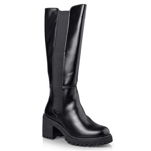 Envie Shoes Γυναικείες Μπότες Με Μεσαίο Block Τακούνι E57-22135 Μαύρο