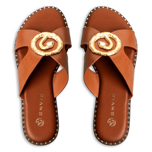 Envie Shoes FLAT SANDALS ΚΑΦΕ