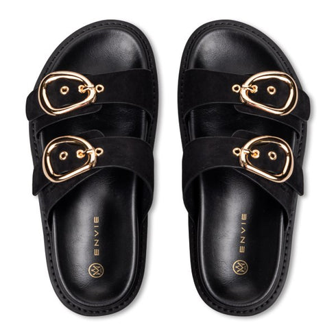 Envie Shoes FLATFORM SANDALS ΜΑΥΡΟ