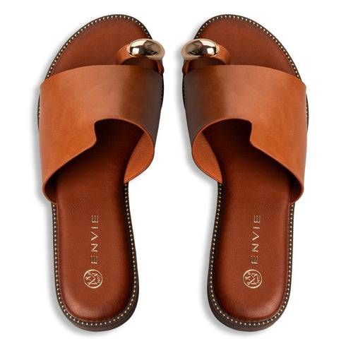 Envie Shoes FLAT SANDALS ΚΑΦΕ