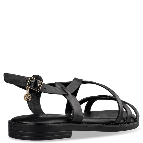 Envie Shoes Σανδάλια με Σταυρωτά Λουράκια και Δέσιμο στον Αστράγαλο Μαύρο
