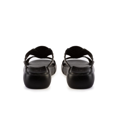LoveBerry Γυναικεία Flatform Σανδάλια με Διακοσμητικά Τρούκς Μαύρο