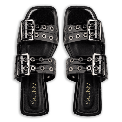 Miss NV FLAT SANDALS ΜΑΥΡΟ