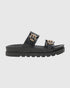 Verde Γυναικεία Flatform Σανδάλια με chunky Σόλα και Ρυθμιζόμενα Λουράκια 28-4090 Μαύρο