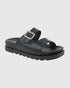 Verde Γυναικεία Flatform Σανδάλια με chunky Σόλα και Ασημί Αγκράφα 28-4085 Μαύρο