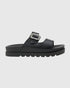 Verde Γυναικεία Flatform Σανδάλια με chunky Σόλα και Ασημί Αγκράφα 28-4085 Μαύρο